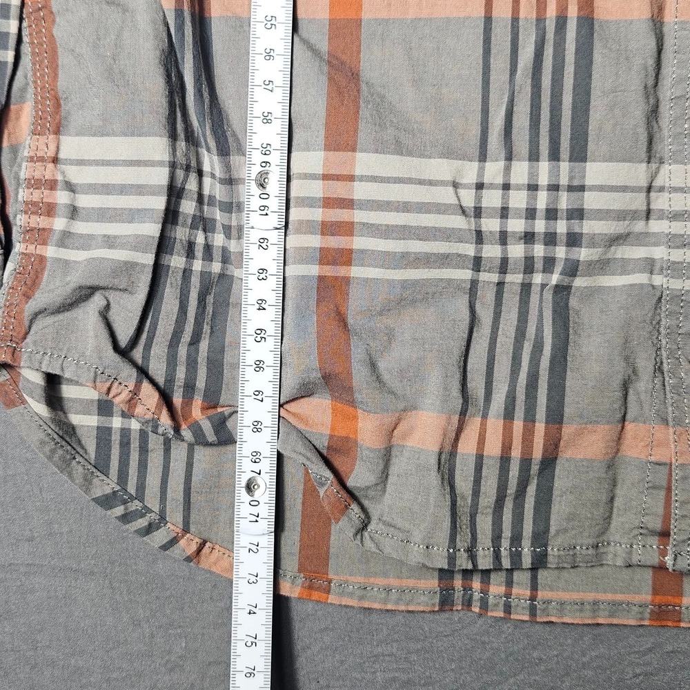 Carhartt Relaxed Fit Plaid Button Up Shirt Mens Small Gray Orange Long Sleeve - Picture 9 of 12